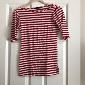 Red and white blouse